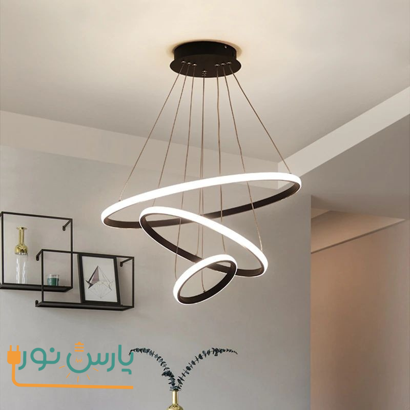 لوستر سه حلقه گرد 