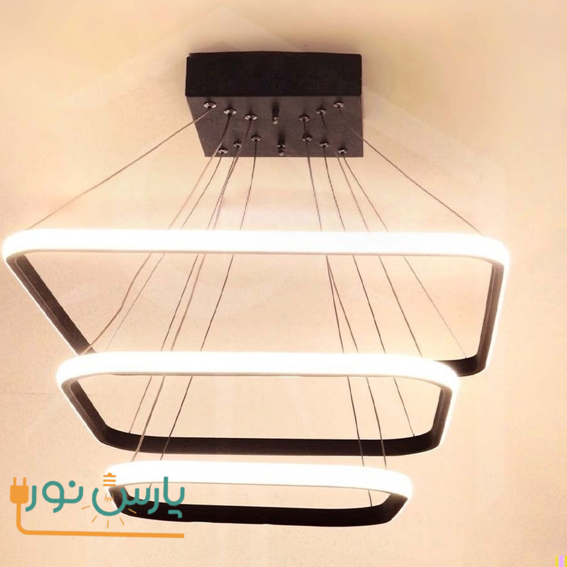 لوستر سه شعله مربع